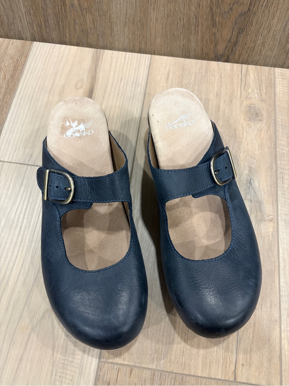 Dansko 9402751400 Martina Black Leather Mary Jane Clog Mule Buckle size 41